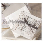 Black & White Laser Cut Wedding Invitation Card - Pack Of 100