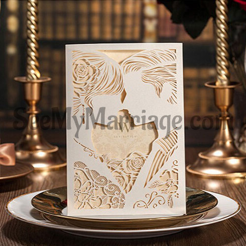 Love Story Laser Cut Wedding Invitation Card - Pack Of 100