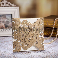 Royal & Stylish Color Laser Cut Wedding Invitation Card - Pack Of 100
