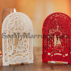 3d Type Laser Cut Wedding Card - Pack Of 100