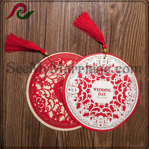 Rounded Laser Cut Wedding Invitation Card - Pack Of 100