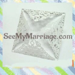 White Elegant Laser Cut Wedding Invitation Card - Pack Of 100