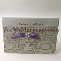 White Engrave Pattern Laser Cut Wedding Invitation Card - Pack Of 100