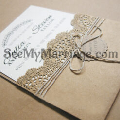 Newest Laser Cut Wedding Invitation Card - Pack Of 100