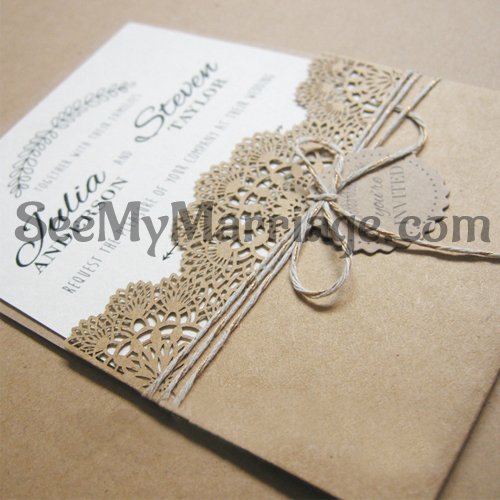 Newest Laser Cut Wedding Invitation Card - Pack Of 100