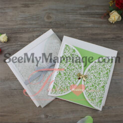 Vintage Flower Laser Cut Wedding Card - Pack Of 100