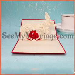 Love Birds Laser Cut Wedding Invitation Card - Pack Of 100