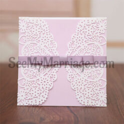 Purple Color Laser Cut Wedding Card - Pack Of 100