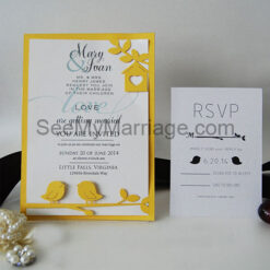 Yellow Color Laser Cut Wedding Card - Pack Of 100