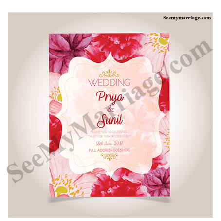 Slurry Hibiscus Theme Wedding Save The Date E-card For Whatsapp