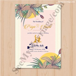 floral wedding card,
