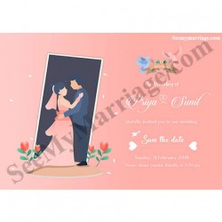 Pink theme wedding invite card, floral cards