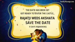 Beauty And Beast - Best Animated Couple Wedding Save The Date Countdown Reminder Gif