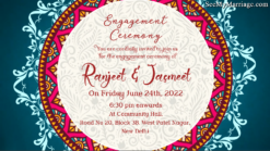 Blue Mandala Theme Punjabi Wedding Video Invitation