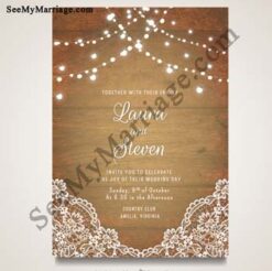 Bliss And Blossoms - Cardboard Theme Invitation E-card With Decorative Lights And Florals
