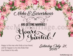 Promise Day - Wedding E Card With Pink Roses Designed Model Invitation