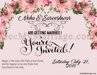 Pink theme floral wedding save the date cards