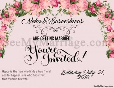 Pink theme floral wedding save the date cards