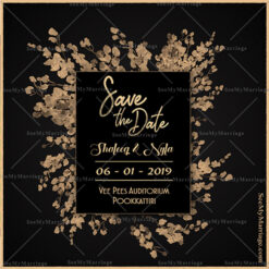 Black And Gold Theme Wedding Card