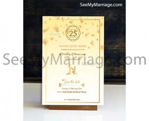 Wedding anniversary cards, silver jubilee wedding anniversary cards, formal anniversary invite card with floral designs