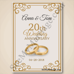 Incredible Luxurious Golden Theme Bangles With Floral Frame Decoration Type 20th Wedding Anniversary Save The Date Whatsapp E-c