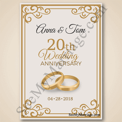 Rings, Bangles, 20 Years Wedding Anniversary Save the Date Card