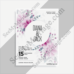 Spring White, Pink Floral Theme Green Leaves Western Save The Date E-card Invitation For Whatsapp