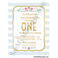 Turning One Vintage Spring Theme 1st Birthday Cream Color Retro Save The Date E-card Invite