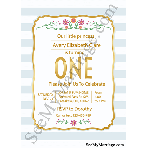 Turning One Vintage Spring Theme 1st Birthday Cream Color Retro Save The Date E-card Invite