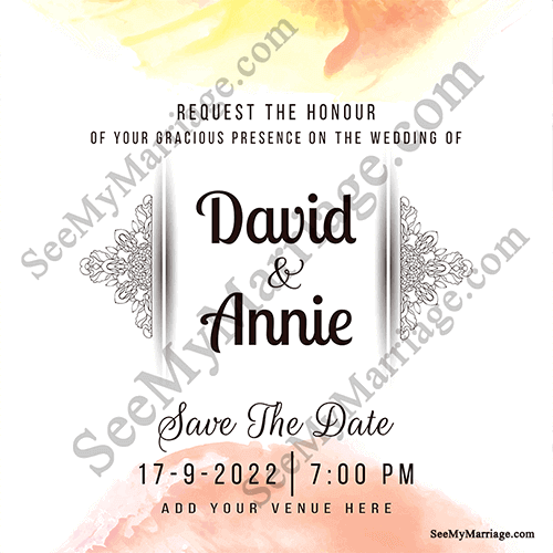 Watercolor Ink Reveal Grey Theme Save The Date E-card