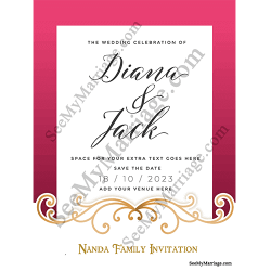 Pink theme modern wedding save the date cards, christian wedding invitation cards