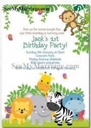 madgascar zoo theme birthday invitation card, 1st birthday card, lion king birthday invitation