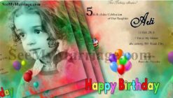 Mixed Colors With Photo Visuals Birthday Invite Card