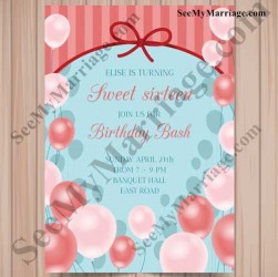 birthday wishing poster, birthday card with balloons, birthday invitation with red theme border, simple birthday invite