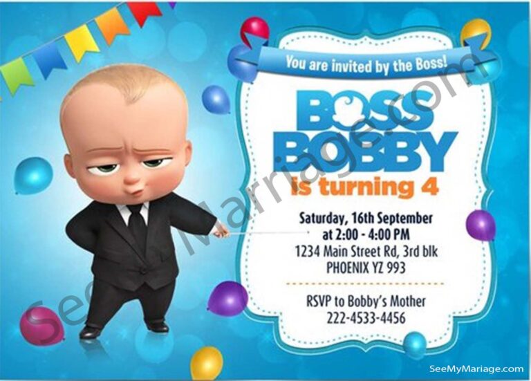 Boss Is Back - Boss Baby Theme Birthday Invitation Card And Gif
