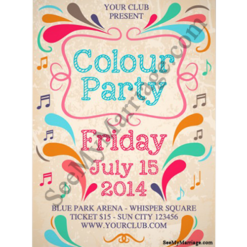 Colorful Poster Adult Theme Birthday Party Invite With Water Color Drops