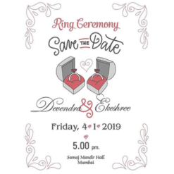 Fiesta - Red Theme Engagement Party Invite For A Perfect Couple With Bride And Groom Rings