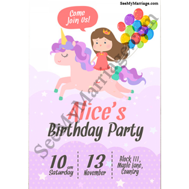 little girl theme birthday invitation card, horse riding theme birthday card, cow boy theme birthday invitaiton card for girls