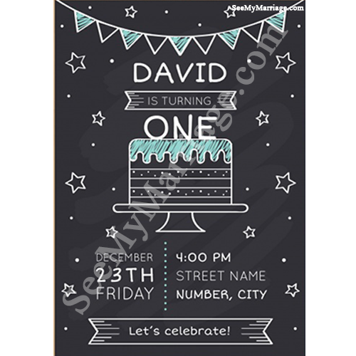 sketch theme birthday party invite, birthday invitation card for adults, simple birthday party invitation card, night theme black color birthday invite