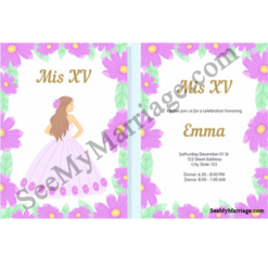 Snow - White  -  White Theme Ice Background With Floral Background Birthday Invitation Card