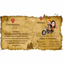 Treasure Map Theme Couple Caricature Unique Save The Date Wedding E-card