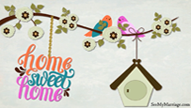 Golden Nest - House Warming Invitation With Animated Colorful Birds And Branches Of Tree With Golden Flowers | ID: 11463