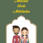 Sehensha & Saiba - Simple North Indian Punjabi Traditional Cartoon Couple In Green Theme Background Animated Wedding Invitation | ID: 11464