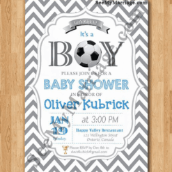 Welcome New Player Into Team Black And White Retro Background Style Football Theme Baby Shower Invitation Card