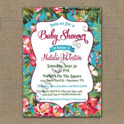 A Little Miracle Floral Theme Background Vintage Baby Shower Invitation Card