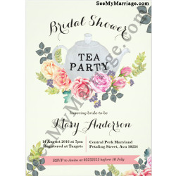 Love This Sweet Tea Garden Theme Floral Background Tea Party Baby Shower Invitation Card