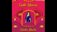Indian Godh Bharai Invitation Traditional Colorful Gold Bordered Backgrounds Decorated With Floral Hangings | ID: 11494