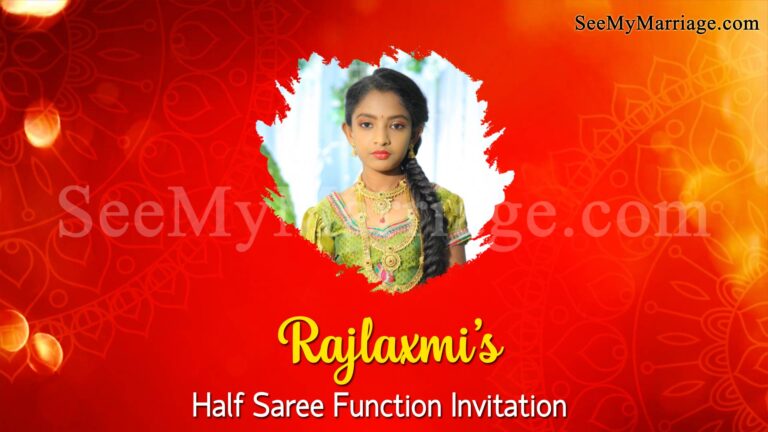 Half Saree Function Invitation Video - Sparkle Theme - Traditional Invitation Template | ID: 11504