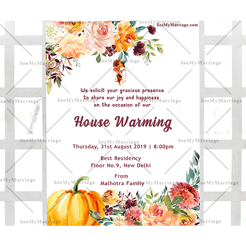 Simple House Warming Party Invitation Card