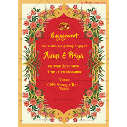 Engagement card, sagai, roka, unique floral engagement ecards, red theme roses decorated engagement invite card